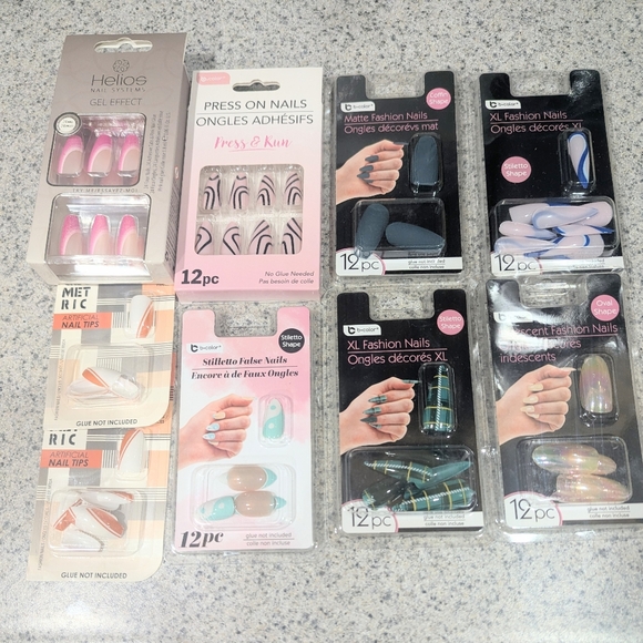 Mixed Other - Press-On Nail Sets - Stiletto, Oval, and Coffin Shapes Sets